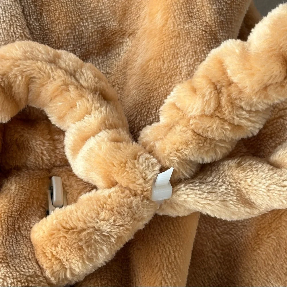 Lion Costume Toddler Plush Hooded Jumpsuit Zip Front Brown Size 80/48 12 18 mo